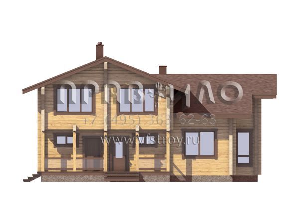 Проект двухэтажного деревянного загородного дома со вторым светом S7-188 (1-46)