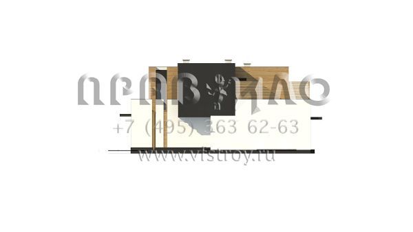 Проект современного особняка с открытым бассейном S3-206-6 (ZX120)