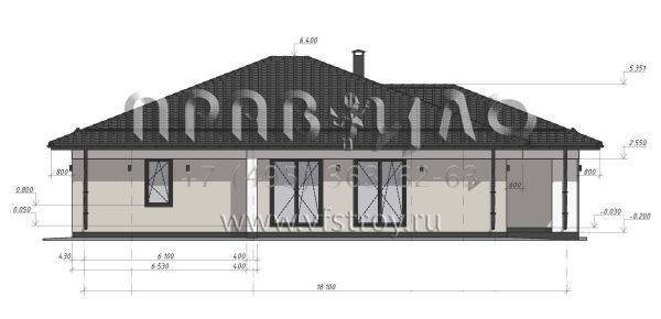 Проект одноэтажного дома с гаражом на две машины  S-192