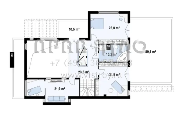 Проект современного загородного дома в стиле модерн  S3-315 (Zx1)