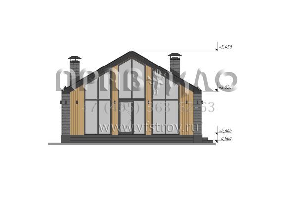 Проект одноэтажного стильного барнхауса S-94-2