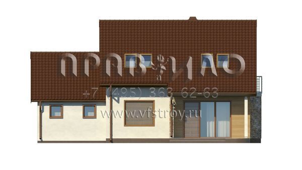 Проект коттеджа с пристроенным к правому фасаду гаражом S3-149-2 (Z102 GP)