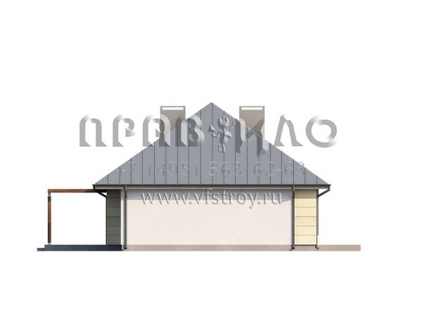 Проект добротного одноэтажного дома с каминной гостиной и тремя спальнями S3-124-2 (Z140 v1)