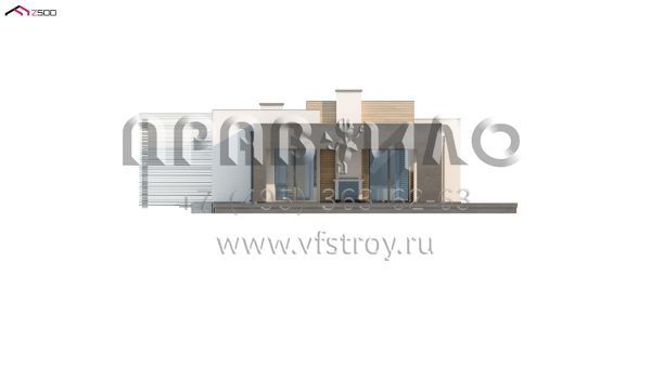 Проект одноэтажного дома из кирпича (газобетона, керамических блоков) S3-104 (Zx65)