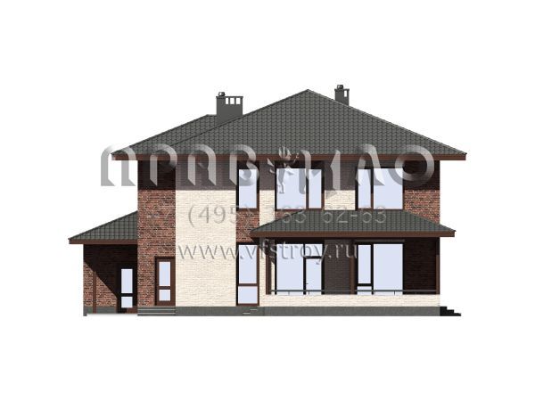 Проект дома из газобетона с двойным гаражом S7-269 (3-45b.2)