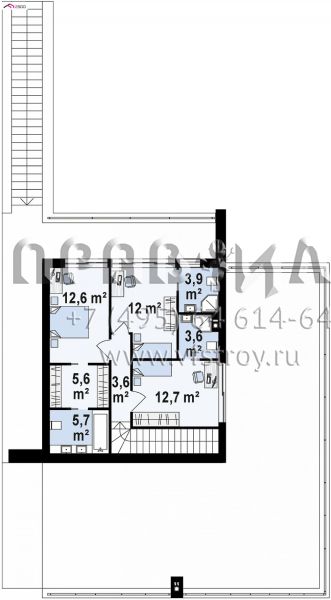 Проект стильного двухуровневого дома для строительства на участке со склоном S3-225-2 (Zx98)