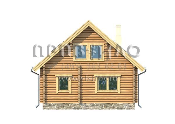 Проект деревянного коттеджа для постоянного проживания S7-124(1-09)