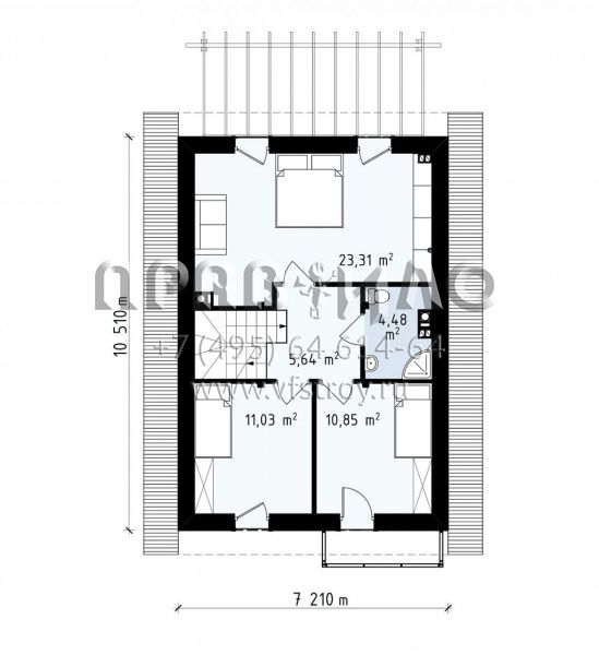 Проект уютного одноэтажного мансардного дома для узких участков s3-102-3 (Z38 V1)