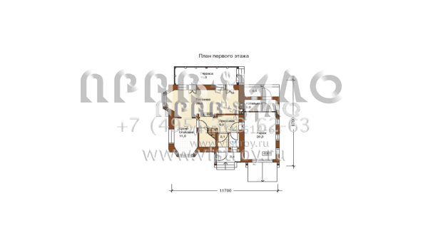 Компактный кирпичный коттедж S6-141(G-141-1K)