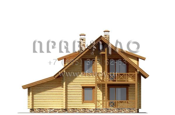 Проект деревянного дома с гаражом S7-157(1-22)