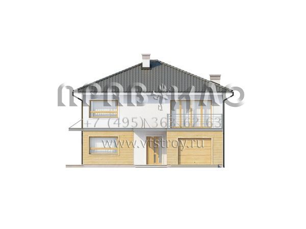 Проект коттеджа в современном стиле с гаражом на два автомобиля S3-211-2 (Zx7)