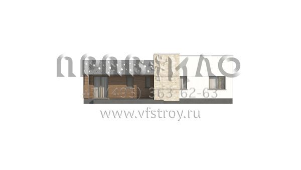 Проект загородного дома из керамических блоков, кирпича или газобетона с плоской кровлей S3-132-1 (Zx115)