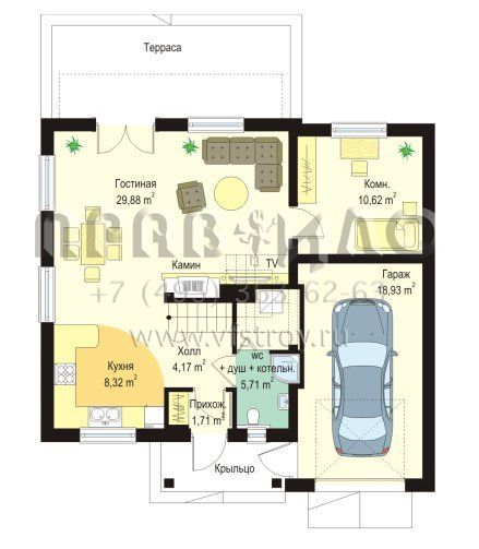  Проект коттеджа с балконом  S8-142 (Алиция)