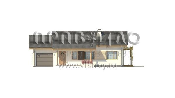 Проект дачного дома с двускатной кровлей  S3-105-2 (Z259)