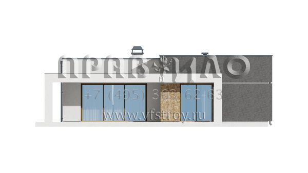 Бунгало с плоской крышей в стиле хай тек S3-86 (Zx105)