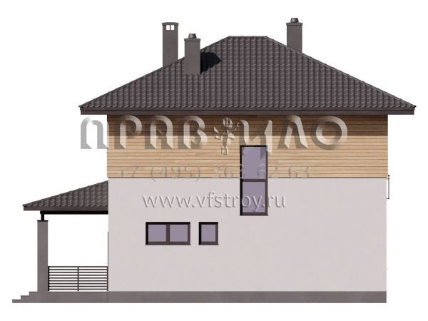 Проект двухэтажного дома с эркером s7-136 (3-46b)