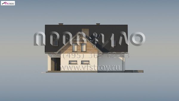 Проект мансардного дома с оригинальной архитектурой S3-251 (Z359)