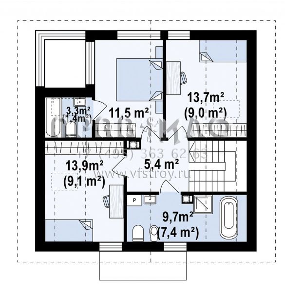 Проект современного одноэтажного мансардного дома с зимним садом S3-109-9 (Z470)