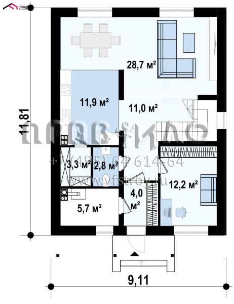 Проект просторного двухэтажного дома в современном стиле S3-157-6 (Zx24 a pk)