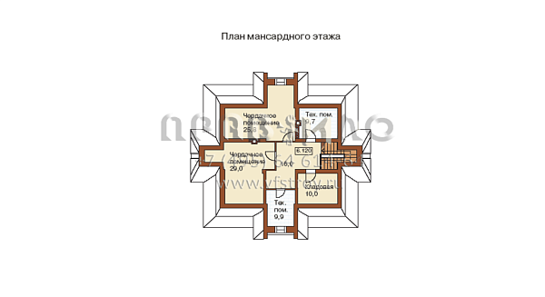 Проект респектабельного загородного особняка с мансардой L-252-1K