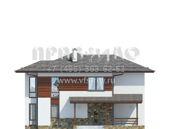 Современный загородный дом из газобетона S7-207 (3-49)