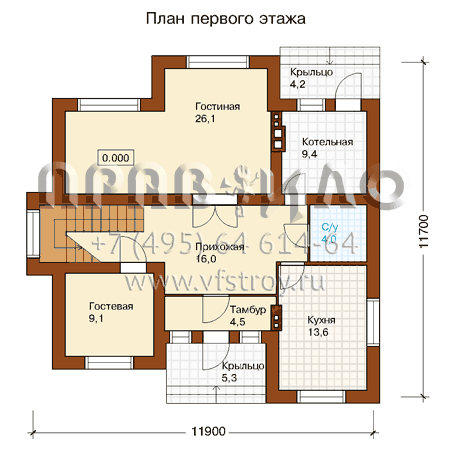 Проект дома из пеноблока J-160-2P