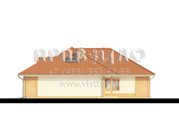 Проект большого одноэтажного частного дома с камином S3-223-1 (Z77)