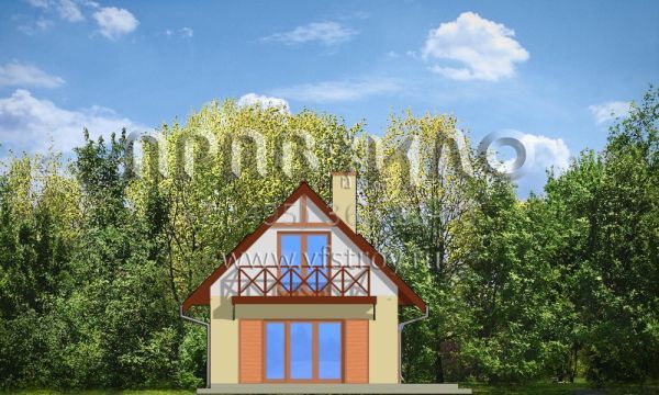 Проект компактного газобетонного дома S8-93-2 (Смык)