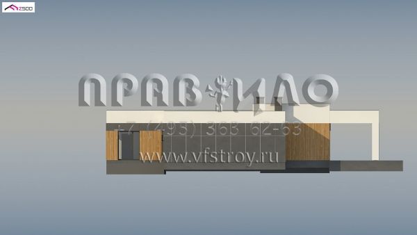 Проект пятикомнатного одноэтажного дома в стиле хайтек S3-214-2 (Zx185)