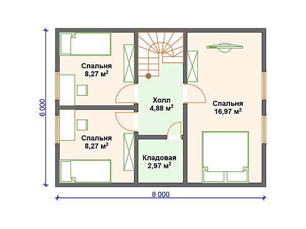 Проект каркасного дома с мансардой S4-87 (И-081)