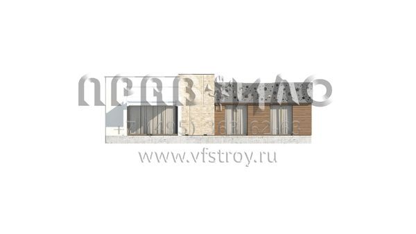 Проект загородного дома из керамических блоков, кирпича или газобетона с плоской кровлей S3-132-1 (Zx115)