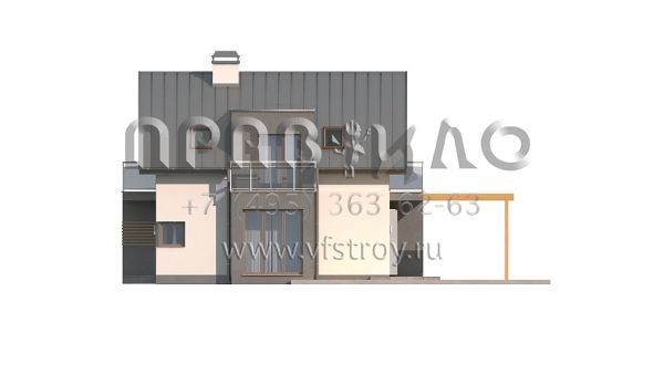 Проект частного дома с мансардой и камином  S3-121-1 (Z245)