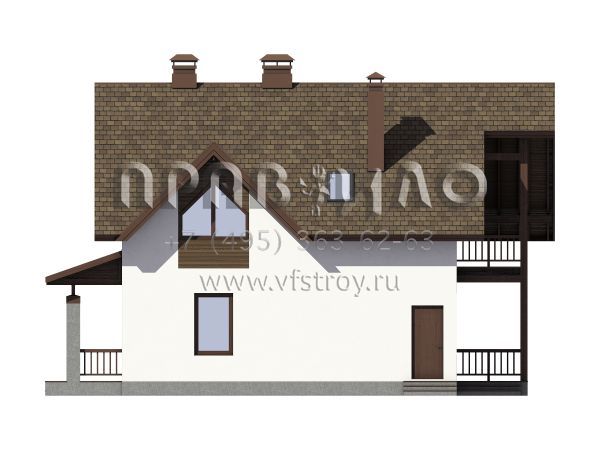 Проект экономичного загородного дома из газобетона S7-127 (3-09а)