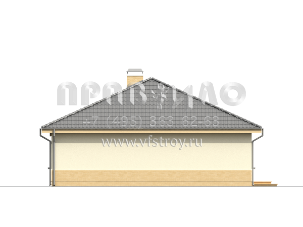 Проект современного квадратного дома с камином в гостиной  S3-111-4 (Z24)