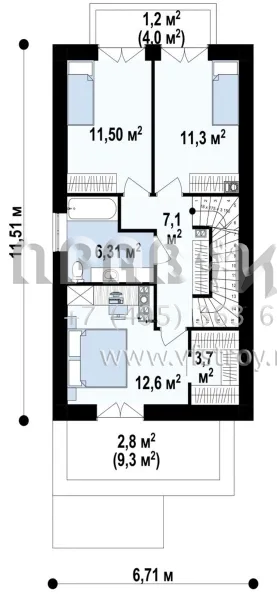 Проект современного двухэтажного дома для строительства на узких участках S3-119-5 (Z374)