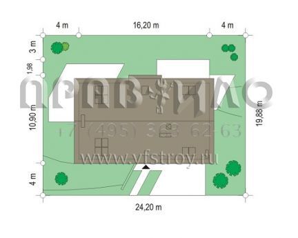 Проект современного особняка S8-419 (Дом на Горке)