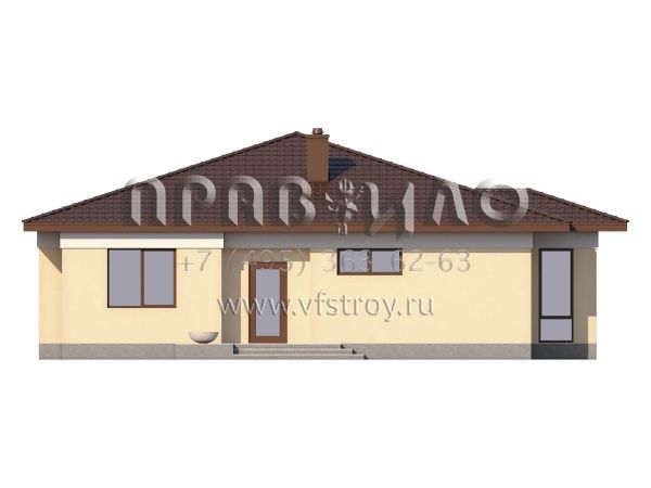 Проект одноэтажного загородного дома из газобетона S7-120 (3-43b1)