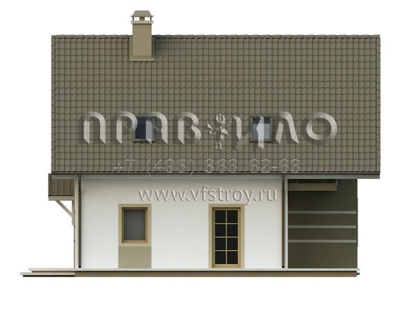 Проект дома с двускатной крышей и балконом  S3-130 (Z62)