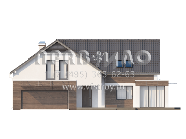 Проект классического коттеджа с гаражом на две машины  S3-282 (Z138)