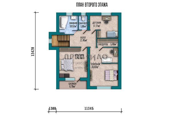 Проект дома с витражными окнами и просторной террасой S2-217 (012-217-1М)