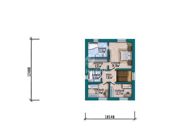 Проект с гаражом, террасой и фасадом из серого кирпича S2-293 (531-293-2Г)