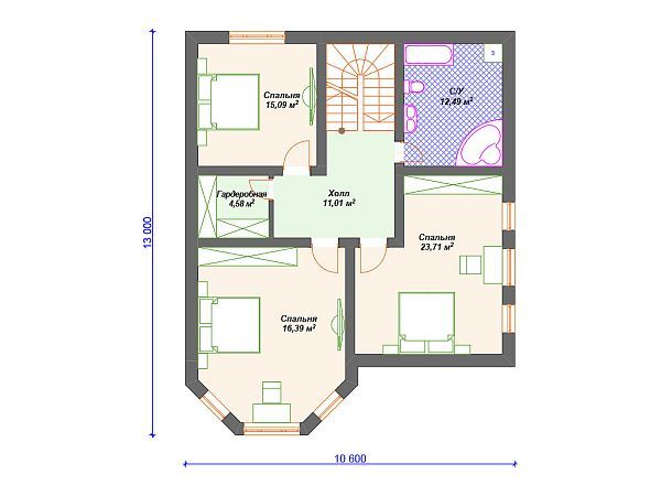 Проект каменного дома с эркером S4-205 (К-285)