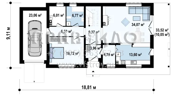 Проект комфортабельного двухэтажного дома  S3-206 (Z90)
