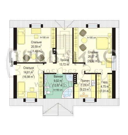 Проект небольшого коттеджа S8-261 (Акациевый)
