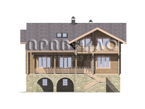 Особняк из бруса для постоянного проживания S7-388 (1-28b)