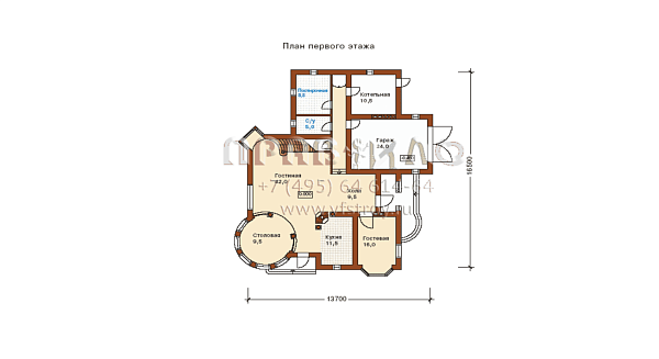 Проект загородного дома из пенобетонных блоков L-260-1P