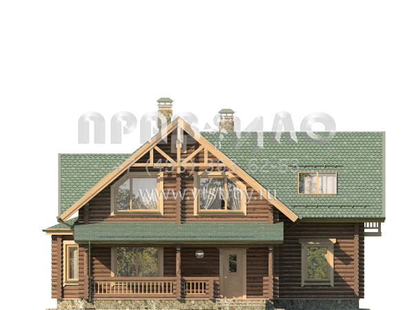 Проект деревянного дома с дополнительными жилыми помещениями S7-191 (1-24)