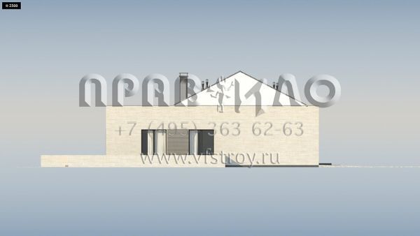 Проект современного четырехкомнатного одноэтажного дома с панорамным остеклением гостиной s3-124-3 (Z390)