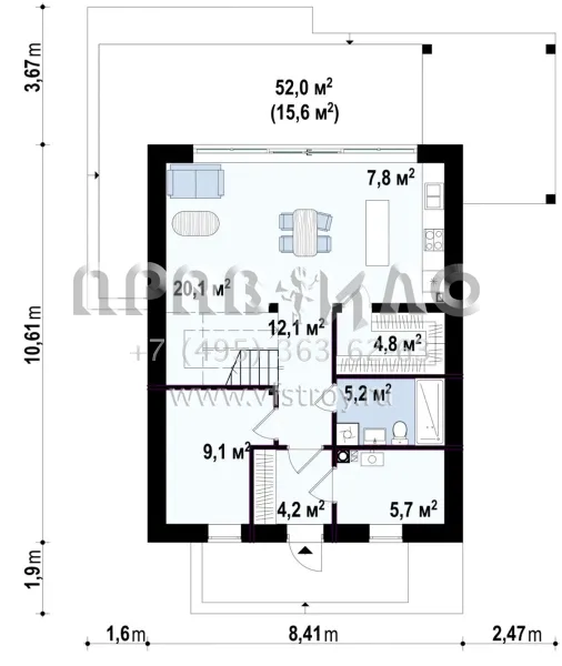 Проект современного мансардного дома с оригинальным дизайном S3-104-2 (Z440)