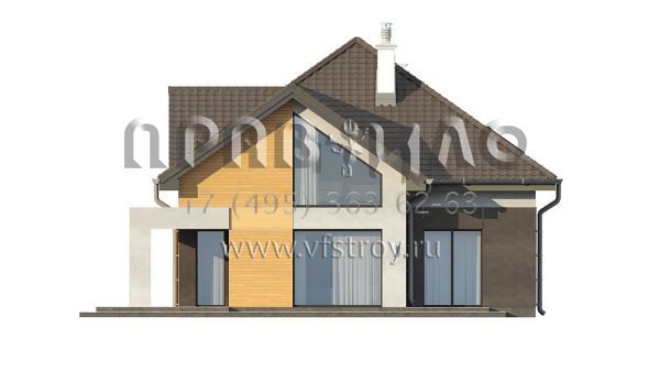 Проект загородного дома с камином в гостиной  S3-213-2 (Z288)